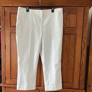 Ann Taylor Factory White Cropped/Cuffed Pants SZ 16